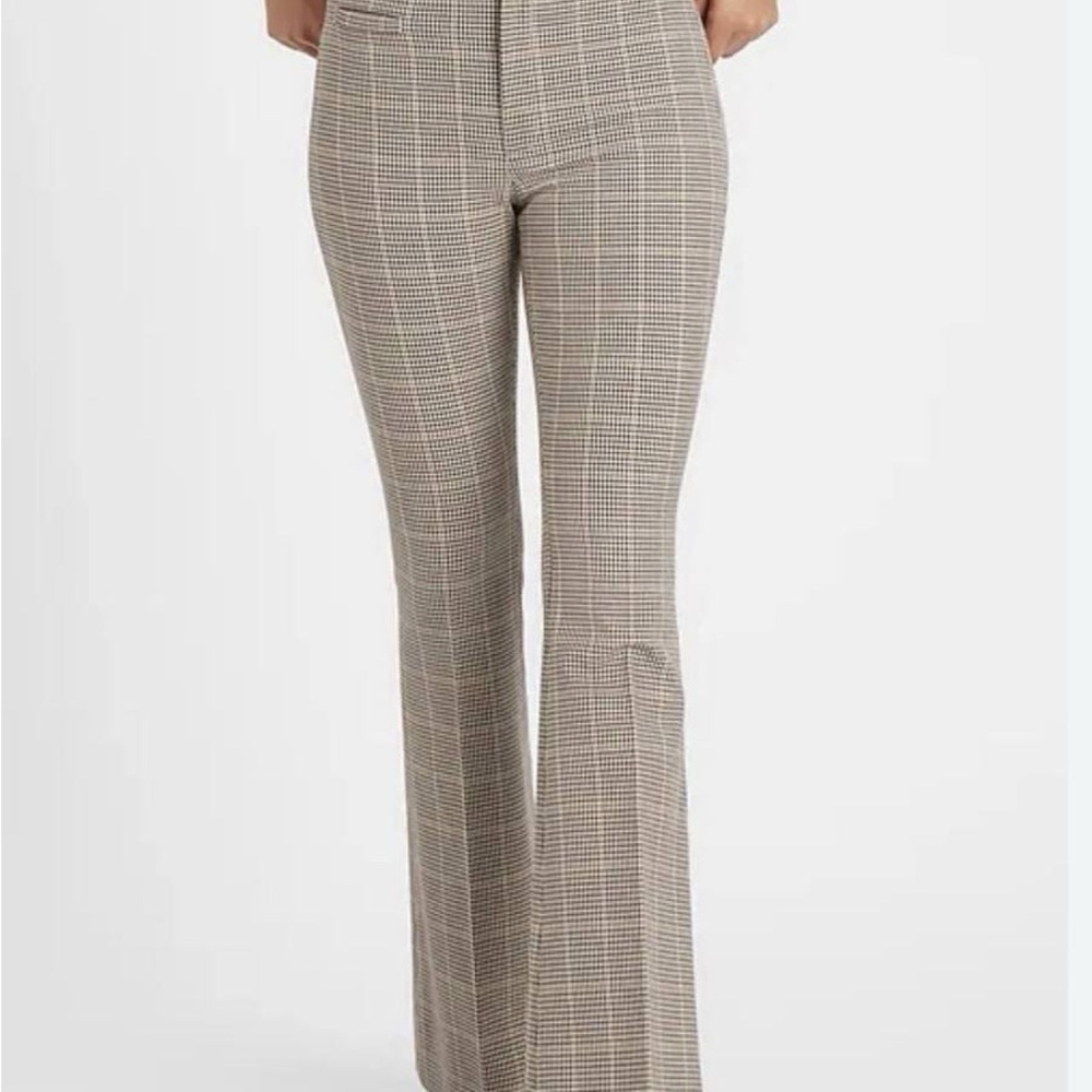 Banana Republic Brown Plaid Flare Pants